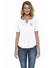 StarTee Ladies' CVC Slit V-Neck T-Shirt